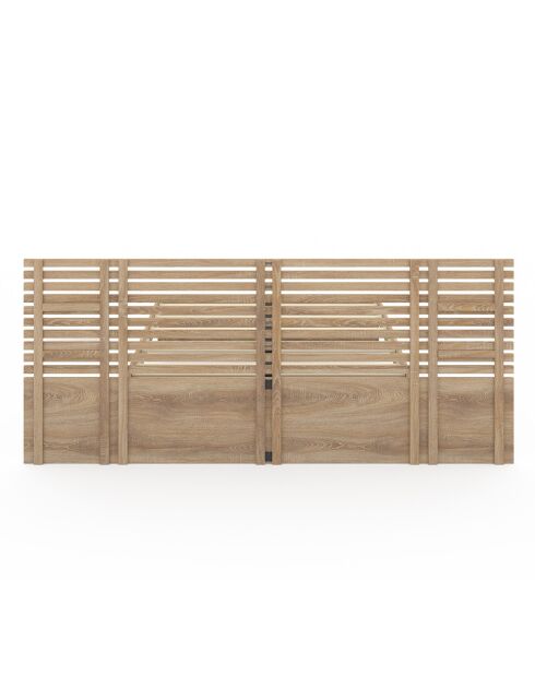 Cama Rosalia con cabecero con tacos y estanterías integradas de 140 x 190 cm