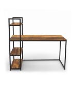 Bureau bibliothèque 2 en 1 Elize en bois et métal