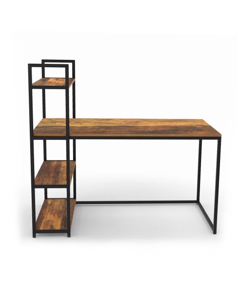 Bureau bibliothèque 2 en 1 Elize en bois et métal