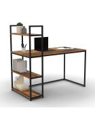 Bureau bibliothèque 2 en 1 Elize en bois et métal