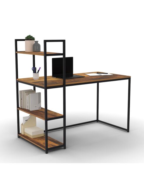 Bureau bibliothèque 2 en 1 Elize en bois et métal