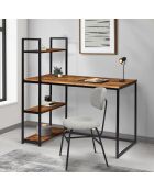 Bureau bibliothèque 2 en 1 Elize en bois et métal