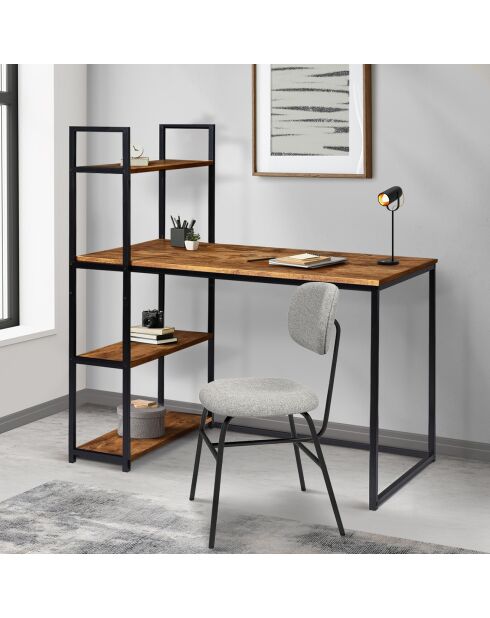 Bureau bibliothèque 2 en 1 Elize en bois et métal