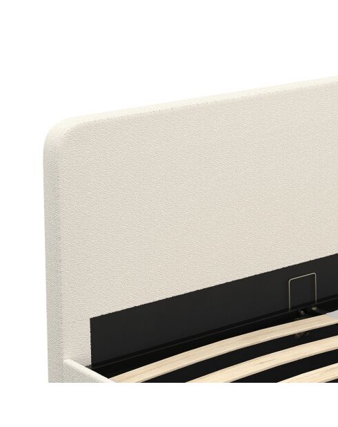 Cama troncal rizada Louise con somier y cabecera redondeada 160x200 cm