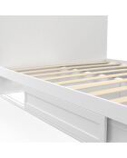 Lit Orem avec sommier, tête de lit et tiroir intégré blanc 140x190cm