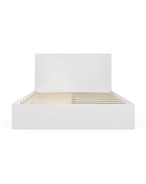 Cama Orem con somier, cabecera y cajón blanco incorporado 140x190 cm