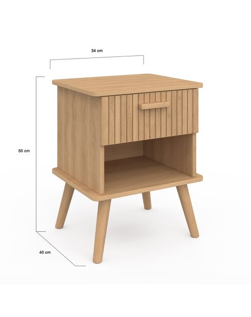 2 Tables de chevet Albane avec 1 tiroir et 1 niche