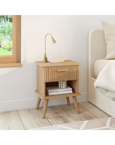 2 Tables de chevet Albane avec 1 tiroir et 1 niche