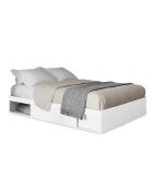 Cadre de lit Orem blanc avec sommier et rangements intégrés 140x190cm