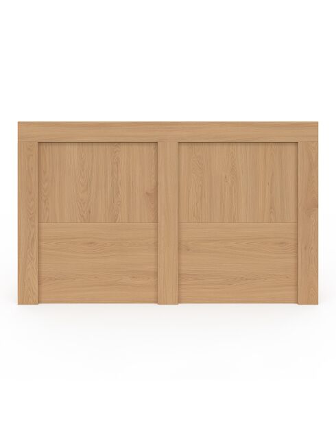 Lit coffre Faustine avec sommier et tête de lit en lattes bois - 140x190 cm