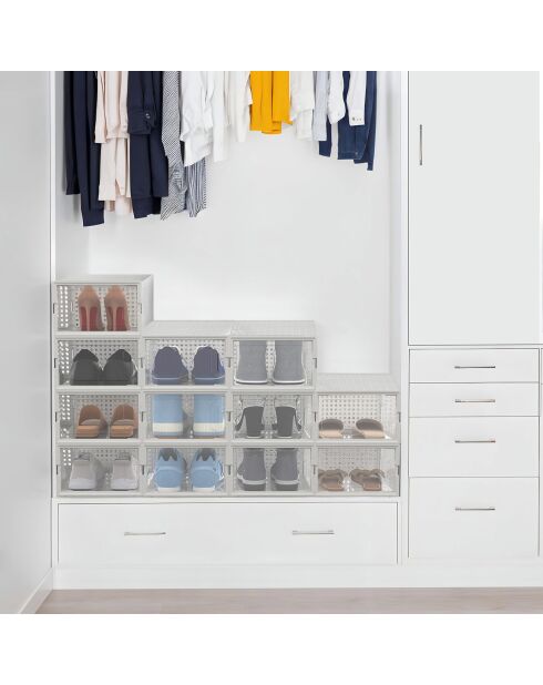 Boites de rangement à chaussures empilables transparentes - lot de 12