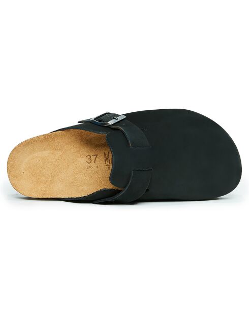 Sabots en Velours de Cuir Noé noirs