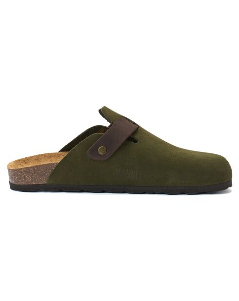 Sabots en Velours de Cuir Noé verts