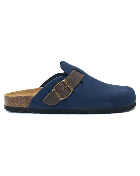Sabots en Velours de Cuir Noé marine