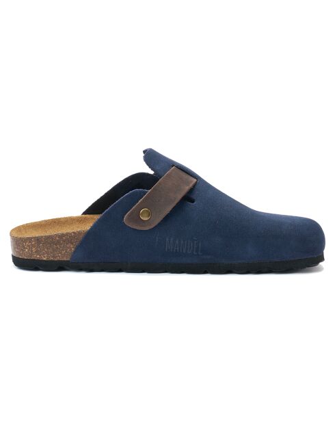 Sabots en Velours de Cuir Noé marine