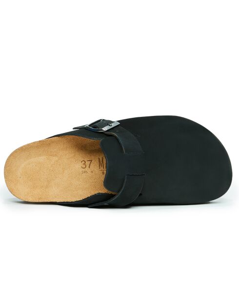 Sabots en Velours de Cuir Noé noirs