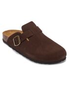 Sabots en Velours de Cuir Noé marron foncé