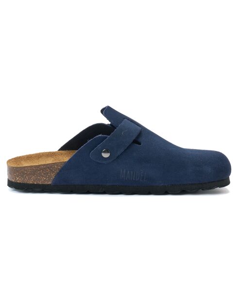 Sabots en Velours de Cuir Noé marine