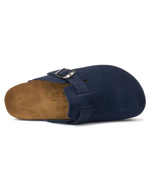 Sabots en Velours de Cuir Noé marine