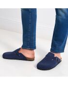Sabots en Velours de Cuir Noé marine