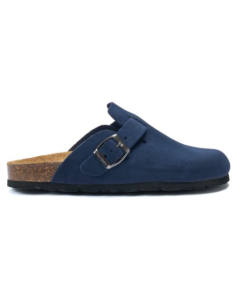 Sabots en Velours de Cuir Noé marine