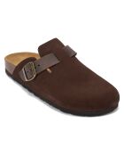 Sabots en Velours de Cuir Noé marron foncé
