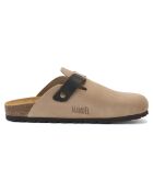 Sabots en Velours de Cuir Noé taupe