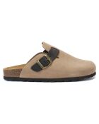 Sabots en Velours de Cuir Noé taupe
