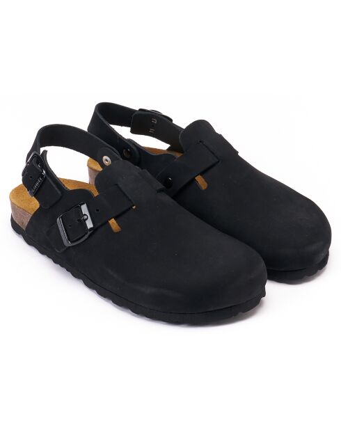 Sabots en Velours de Cuir Oscar noirs