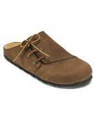 Sabots en Velours de Cuir Ester marron foncé