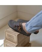 Sabots en Velours de Cuir Ester gris