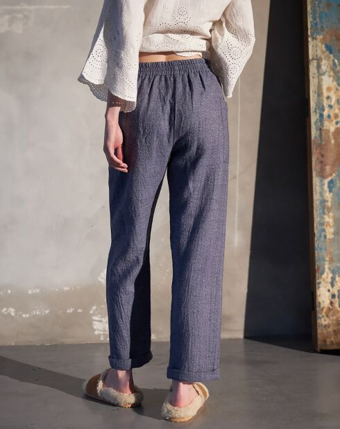 Pantalon 100% Laine Abel bleu ciel