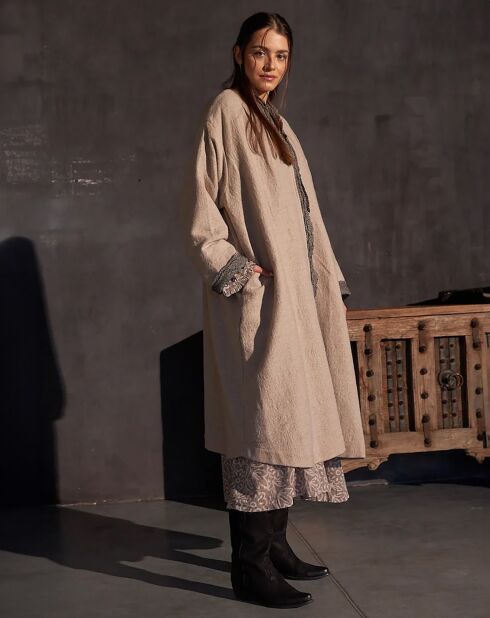 Manteau 100% Laine Aksel beige