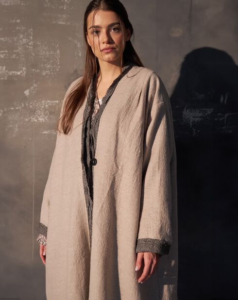 Manteau 100% Laine Aksel beige