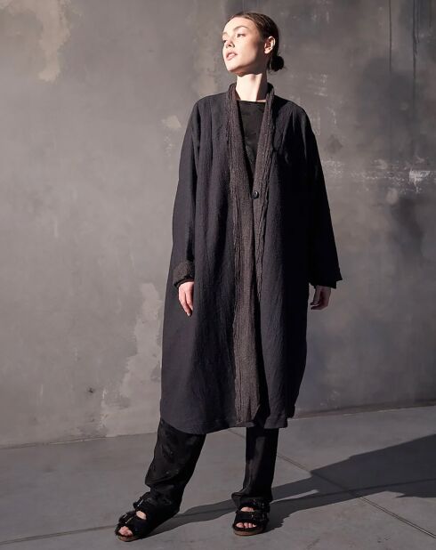 Manteau 100% Laine Aksel noir