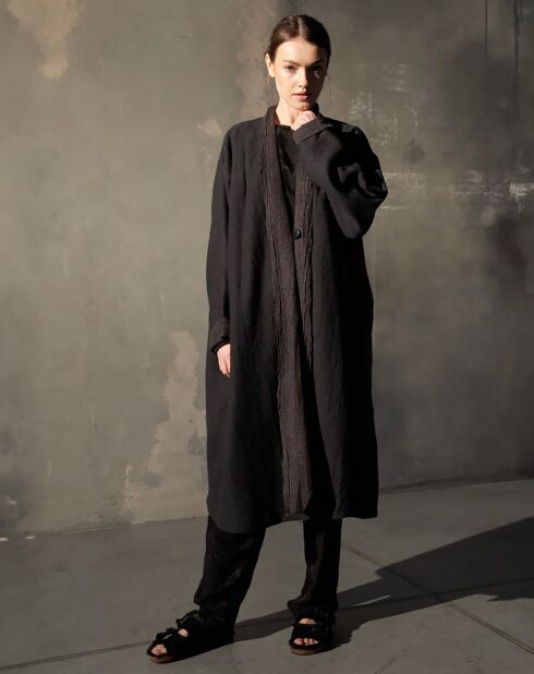 Manteau 100% Laine Aksel noir