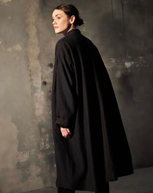 Manteau 100% Laine Aksel noir