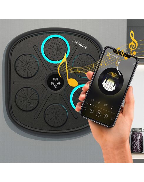 Máquina de boxeo electrónica de pared con airboxing negra