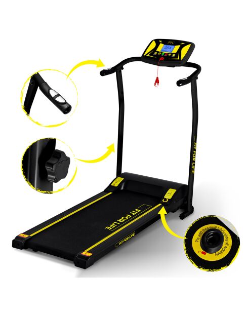 Tapis de marche pliable motorise fit-xxt2020 noir/jaune