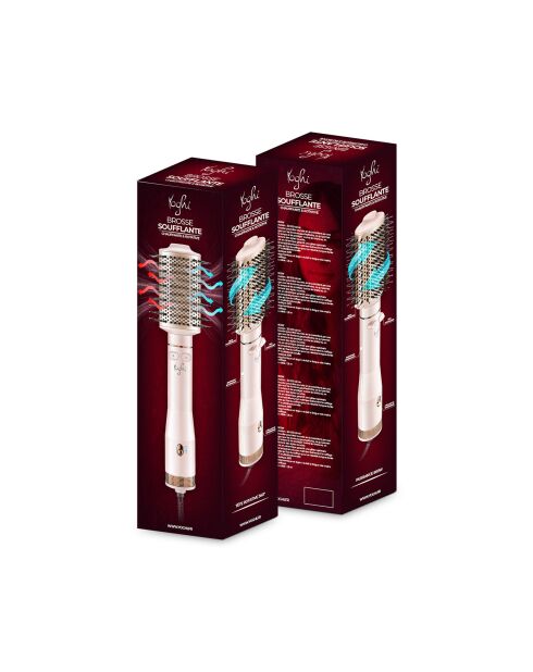 Rotierende Haarbürste mit rotierender Rückseite, rosa
