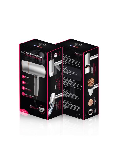 Seche cheveux pliable et puissant r-liss antra gris