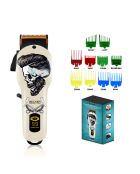 Tondeuse sans fil cheveux et barbe avec levier d'ajustement blanche