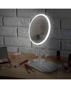 Mizo weißer LED-Tischspiegel mit Schmuckhalter