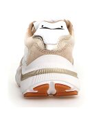 Baskets en Cuir Charlotte beige clair/blanc/blanc cassé