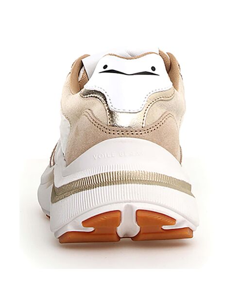 Baskets en Cuir Charlotte beige clair/blanc/blanc cassé