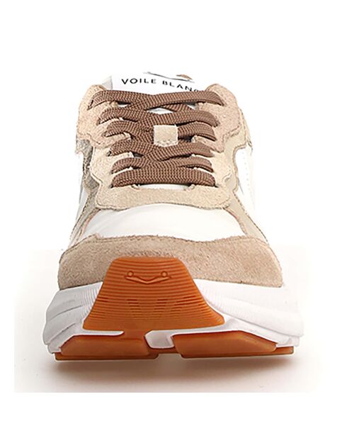 Baskets en Cuir Charlotte beige clair/blanc/blanc cassé