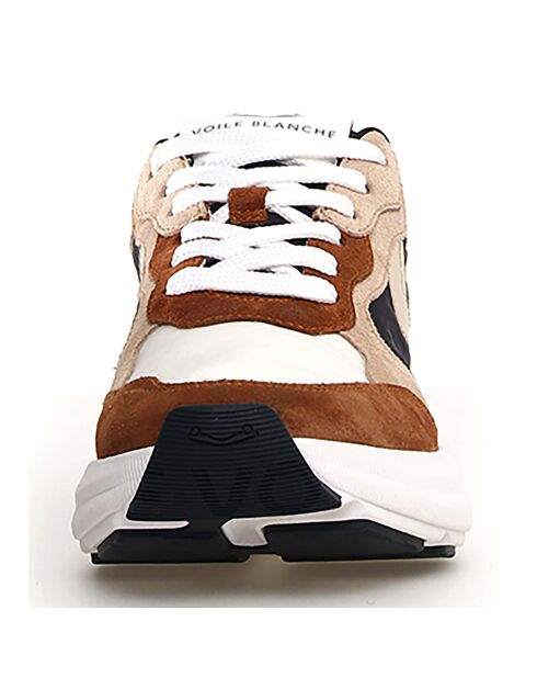 Baskets en Cuir Charlotte marron/blanc/noir