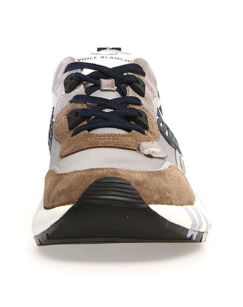 Baskets en Cuir Club taupe/marine