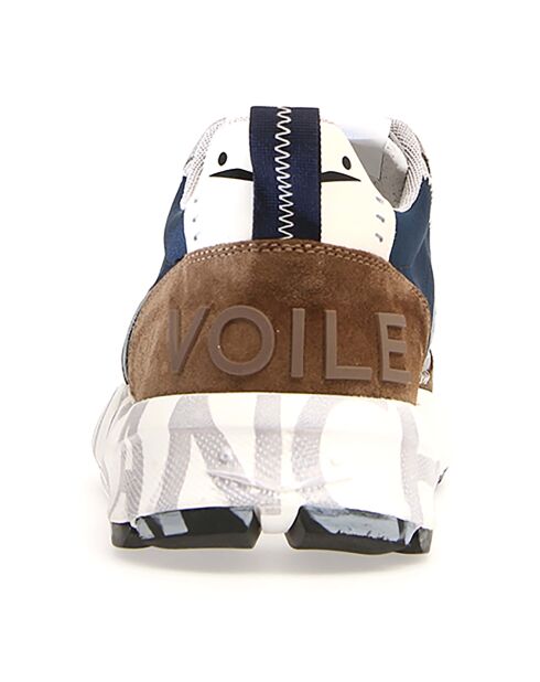 Baskets en Cuir Club taupe/marine