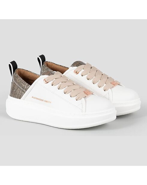 Baskets Wembley blanc/doré